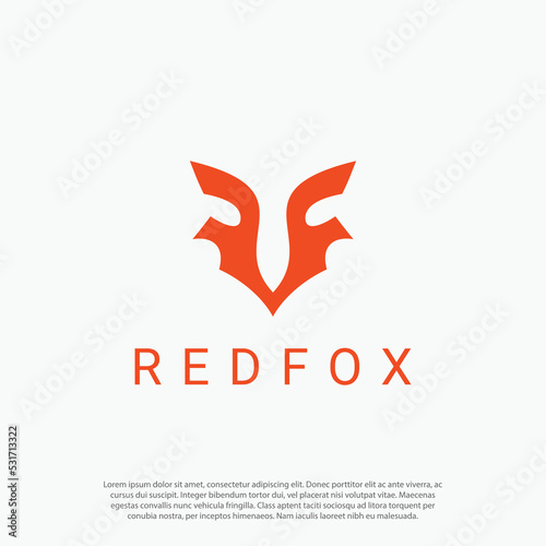 simple modern letter RF for red fox logo vector 