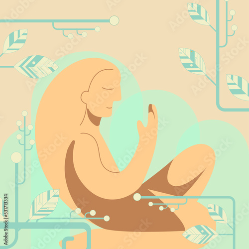 Therapy and the concept of psychology.  A philosophical metaphor depicting a healthy personality after a conversation with a doctor. Abstract modern illustration about mental health.