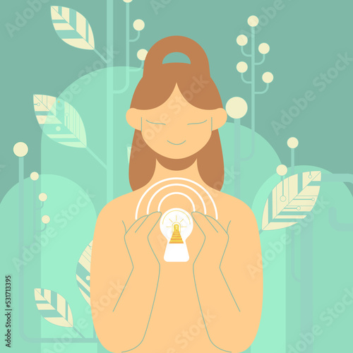 Therapy and the concept of psychology.  A philosophical metaphor depicting a healthy personality after a conversation with a doctor. Abstract modern illustration about mental health.