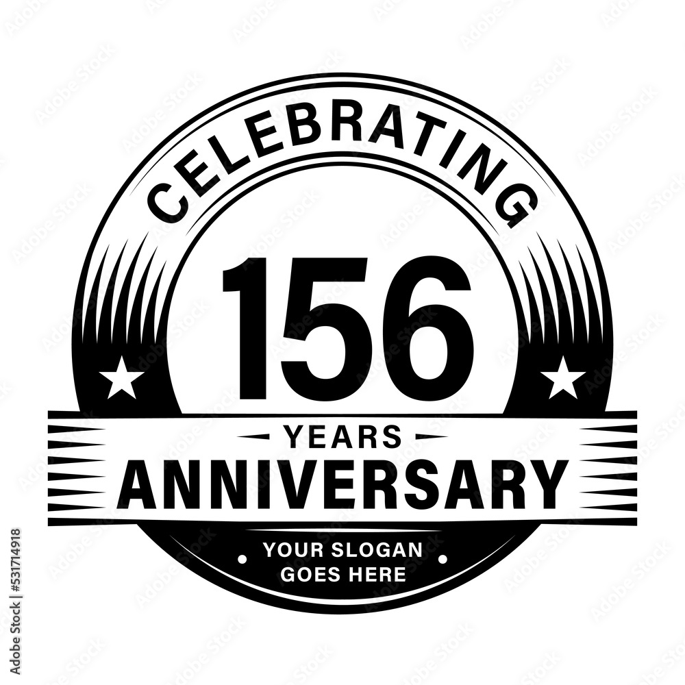 156 years anniversary celebration design template. 156th logo vector illustrations. 156 years anniversary celebration design template. 156th logo vector illustrations.