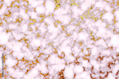 Marble background. Texture of pink marble with gold. For background texture. Panoramic format.