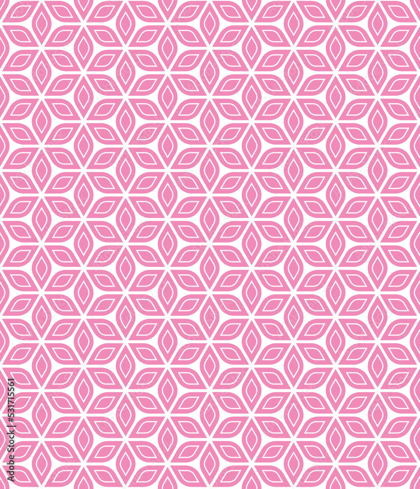 Abstract stardust pattern background. Colorful geometrical pattern. Modern graphic design. Pink flower shape on  white color background.