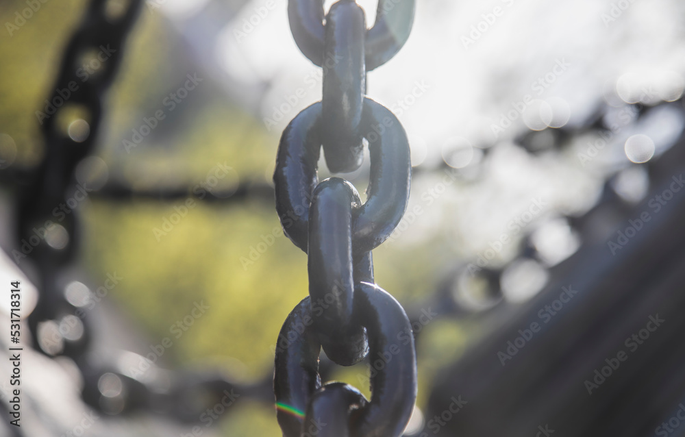 Abstract view of chain fence in Kiev Abstract view of chain fence in Kiev