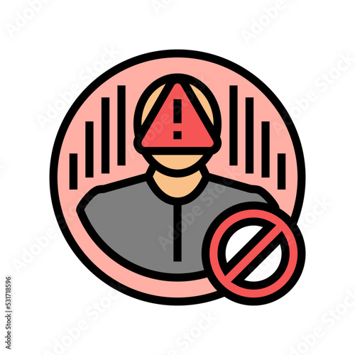 account blocked color icon vector. account blocked sign. isolated symbol illustration