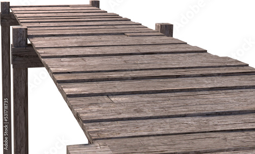 Image of simple wooden bridge or jetty structure