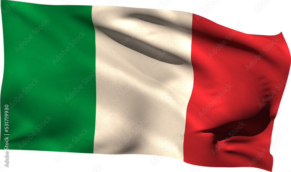 Naklejka premium Image of the flag of italy waving in the wind