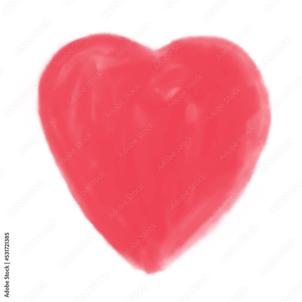 Watercolor heart isolated on a white background. Valentines Day