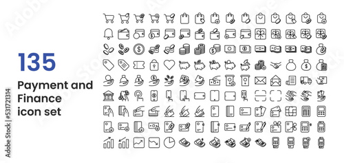 135 payment and finance icons