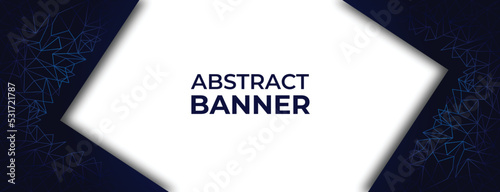 Gradient Blue Background with Abstract Geometric Triangle Vector Banner