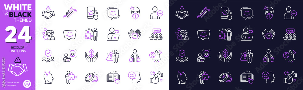 Add user, People insurance and Smile face line icons for website, printing. Collection of Search employee, Stress, Online voting icons. Technical documentation, Dont handshake. Vector Add user, People insurance and Smile face line icons for website, printing. Collection of Search employee, Stress, Online voting icons. Technical documentation, Dont handshake. Vector