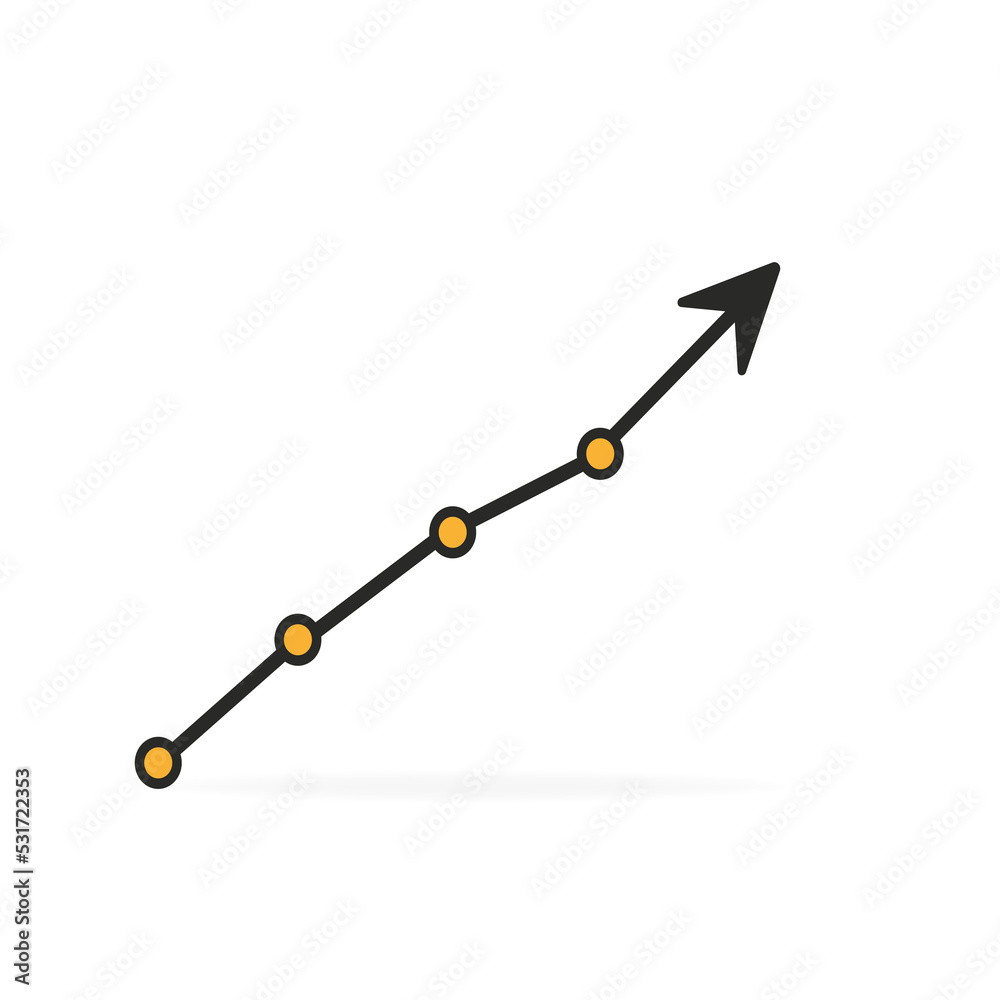 Graph that grows upwards. Vector illustration Graph that grows upwards. Vector illustration