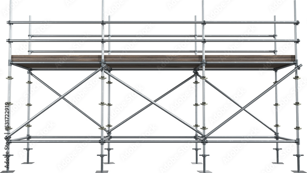 Image of construction site scaffolding and platform - obrazy, fototapety, plakaty 