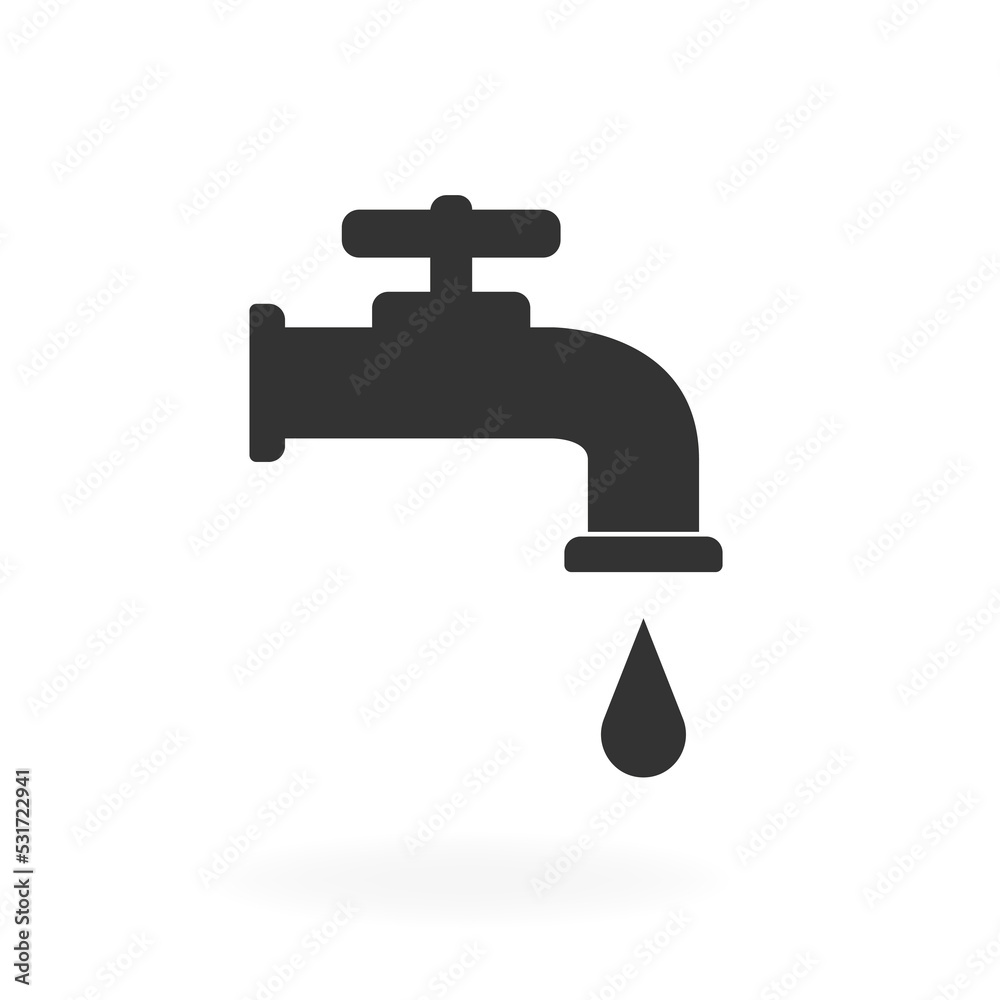 A tap from which water drips. Vector illustration A tap from which water drips. Vector illustration