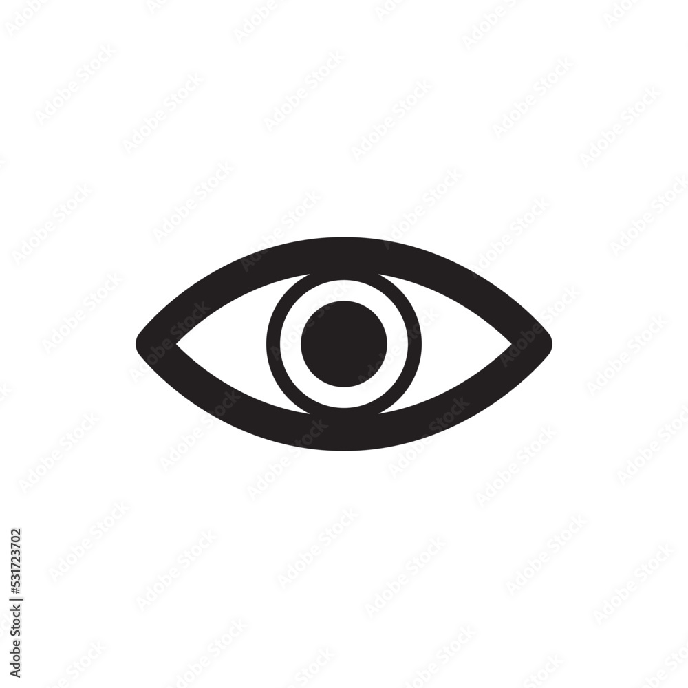 Eye Icon Vector in Trendy Flat Design