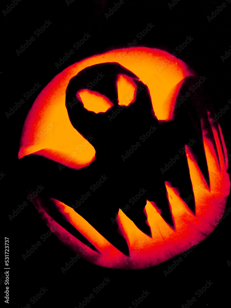 Fototapeta premium Halloween Pumpkin greeting card design