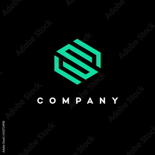 Vector logo design template for business. Hexagon sign. Abstract cube.