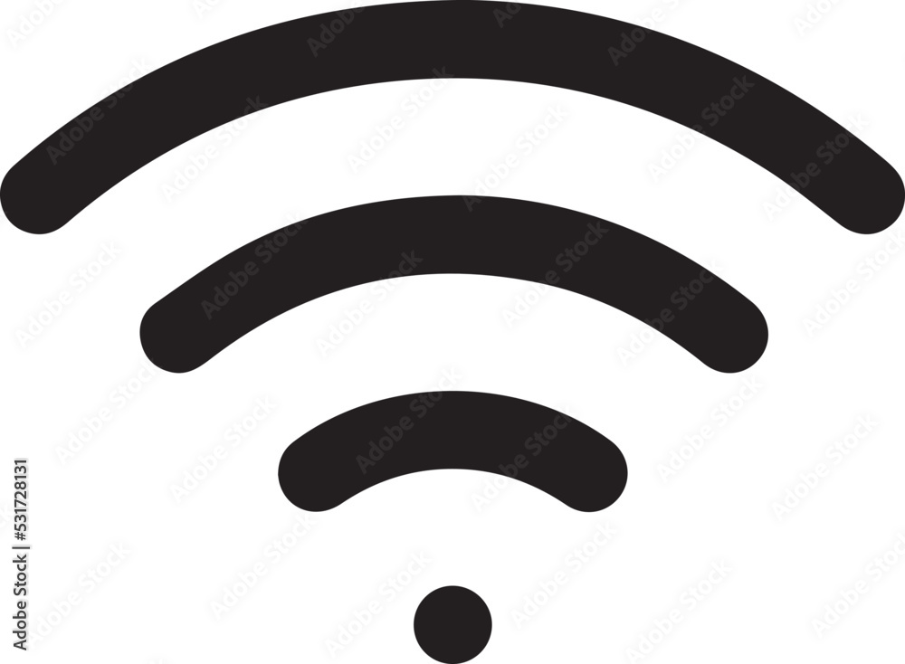 Wi-Fi network signal icon. Wireless hotspot connection sign and symbol vector. Wi-Fi network signal icon. Wireless hotspot connection sign and symbol vector.