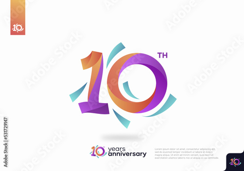 10 Year Anniversary Icon Vector Template Design Illustration