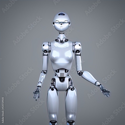 Humanoid female robot facing forward