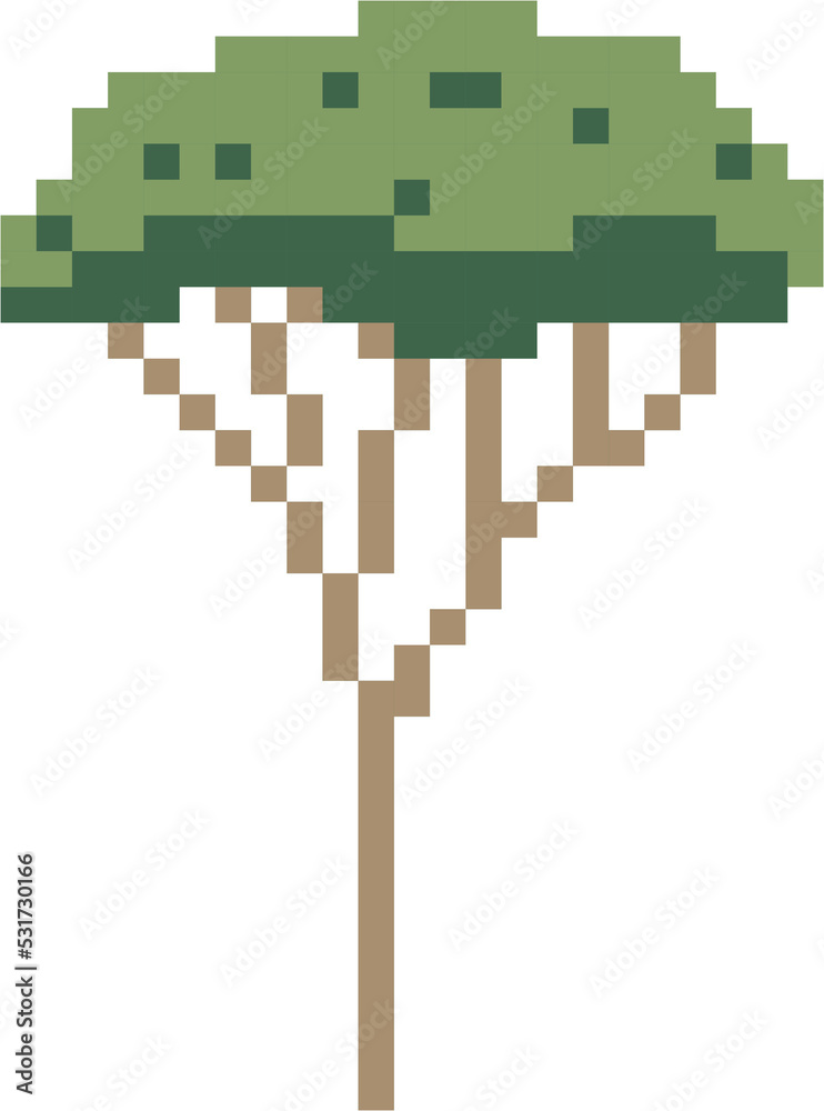 Fototapeta premium simplicity tree freehand pixel flat design