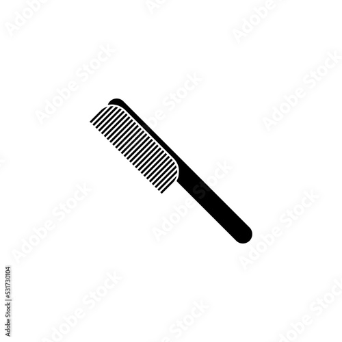 Comb icon. Black icon isolated on white background. Comb silhouette. Simple icon. Web site page and mobile app design vector element.
