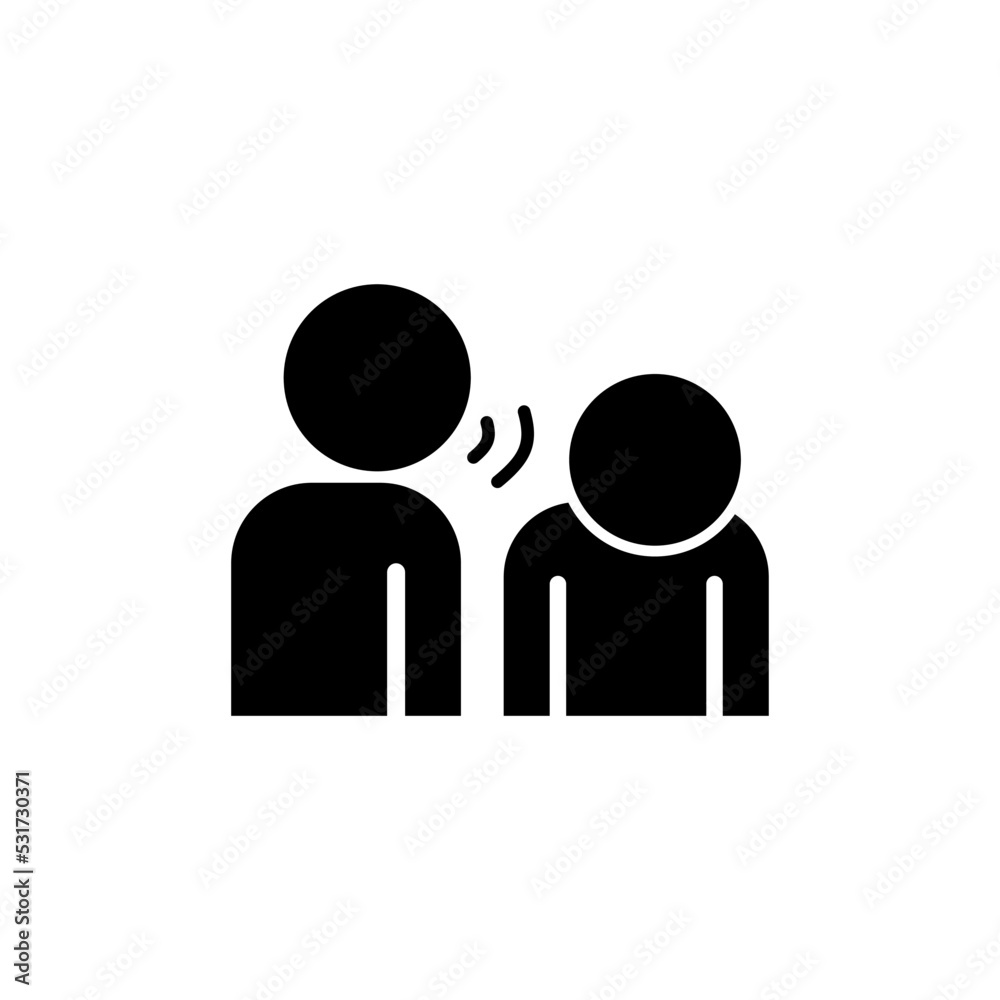 Social bullying icon. Harassment, social abuse and violence. Isolated vector element. Outline pictogram for web page, mobile app, promo