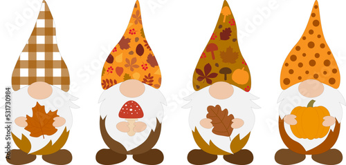 Fall Gnomes vector illustration. Thanksgiving Gnomes