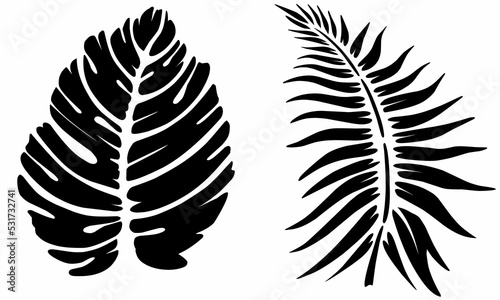 Set stencils of leaves