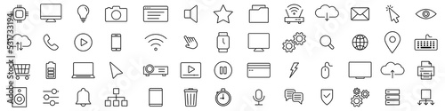 Technology icon set line style