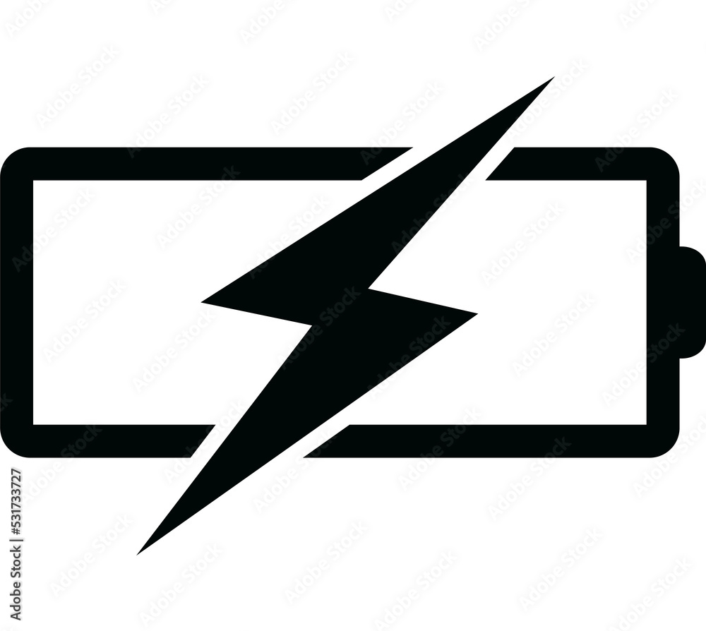 Battery charging icon on white background. Simple element illustration from Tools and utensils concept Battery charging icon on white background. Simple element illustration from Tools and utensils concept