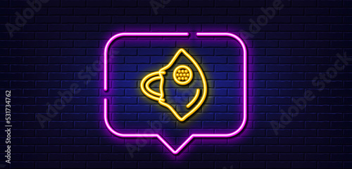 Neon light speech bubble. Medical mask N95 line icon. Safety breathing respiratory mask sign. Coronavirus face protection symbol. Neon light background. Medical mask glow line. Vector