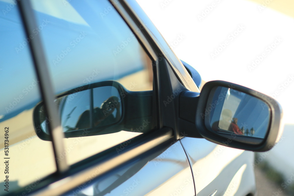 view mirror of car