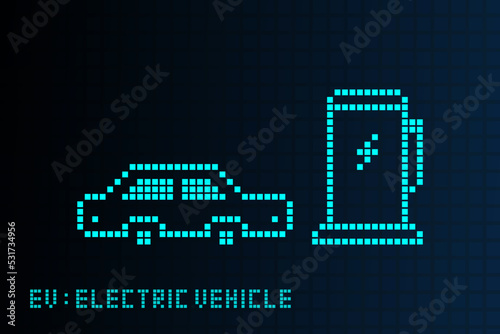 EV electric vehicle abstract technology futuristic hud  geometric shape design