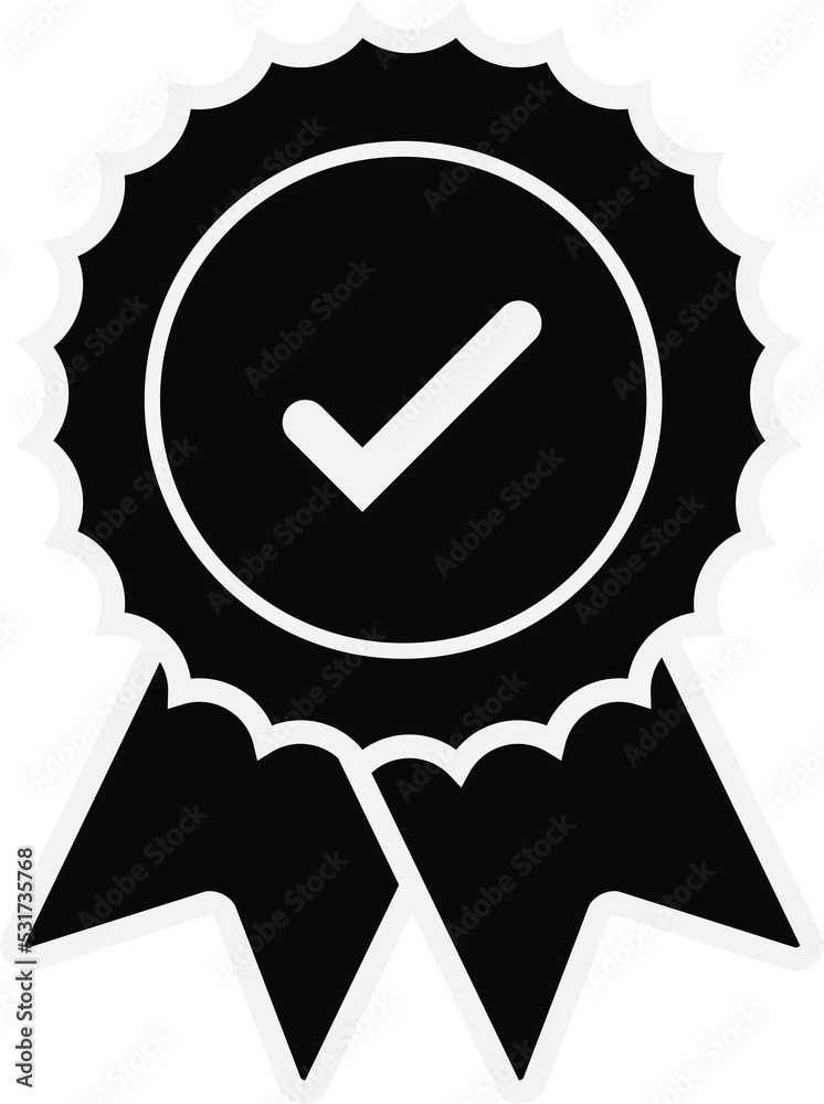 Quality check ribbon icon. Vector product certified or best choice ...