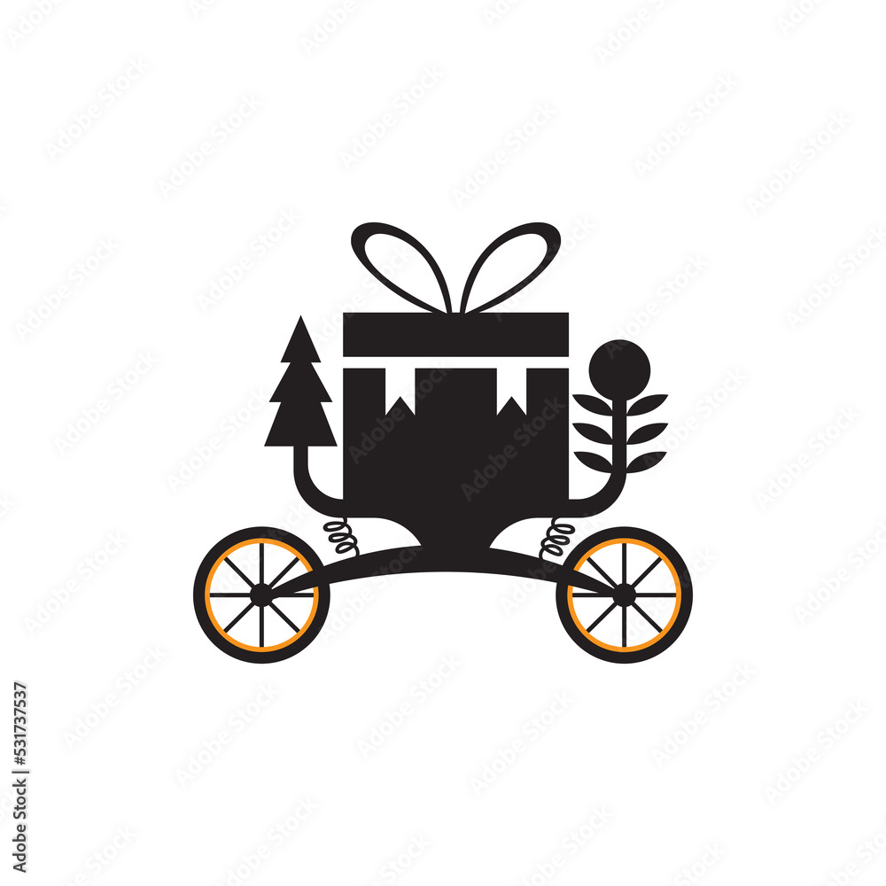 gift with train vector clipart design illustration gift with train vector clipart design illustration