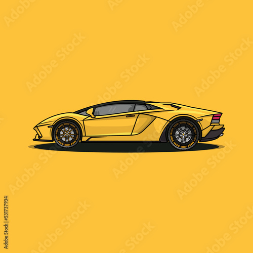 Yellow sport car vector design