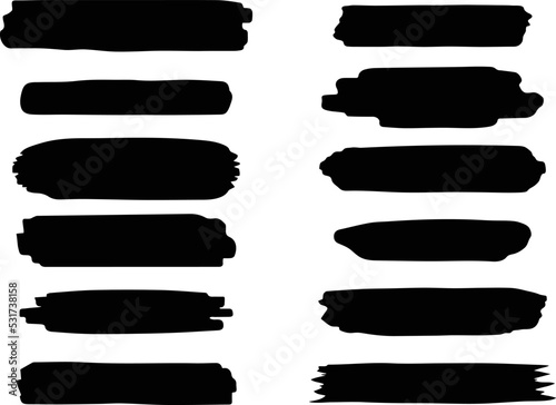 Marker and Paint Brush Stroke Clipart
