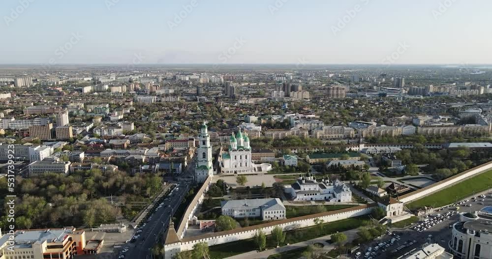 Astrakhan, Russia - April 2022: Astrakhan from above. Aerial drone view Astrakhan, Russia - April 2022: Astrakhan from above. Aerial drone view