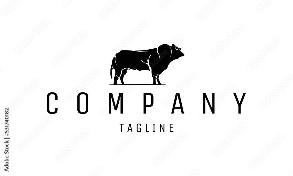Vector logo in which abstract image of cow isolated on white background elegant and stylish look suitable for company, brand name, business