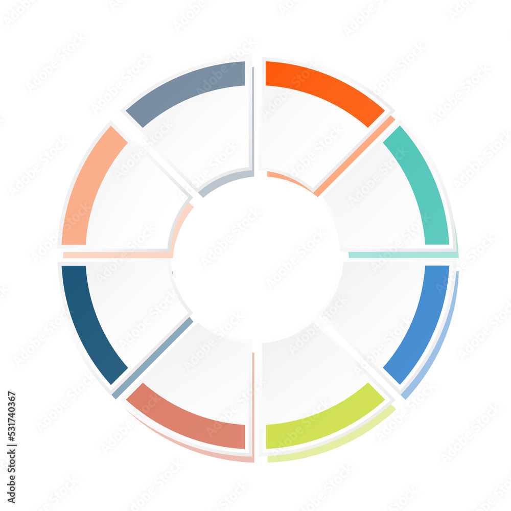 Basic circle infographic with 8 steps, process or options. Basic circle infographic with 8 steps, process or options.
