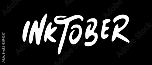 Inktober in lettering style for print and challenge. Vector illustration.