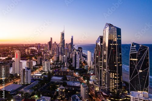 Sunset view of Surfers Paradise on the Gold Coast