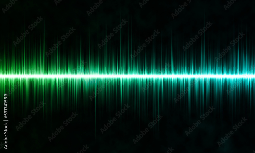 Green and blue abstract sound, audio or music wave on black background Green and blue abstract sound, audio or music wave on black background