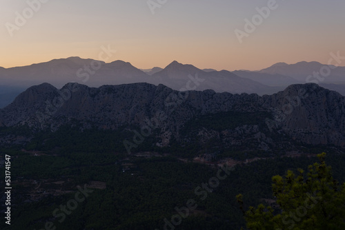 retreat and cleansing. landscape sunset in the mountains. beautiful mountain background in sunlight.