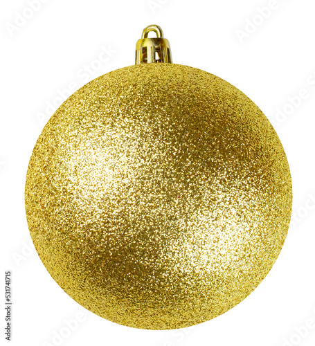 Golden Christmas ball with glitter