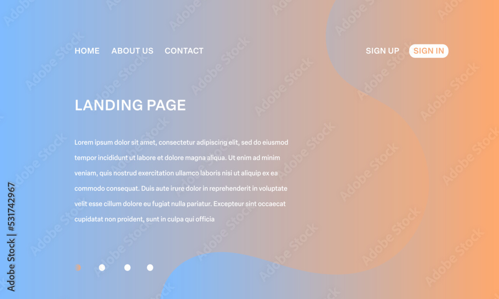 Modern Minimalist Abstract Landing Page Background with Gradient Color