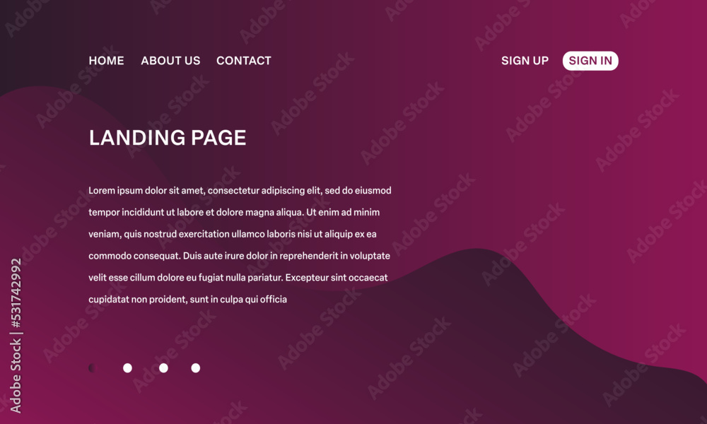Modern Minimalist Abstract Landing Page Background with Gradient Color