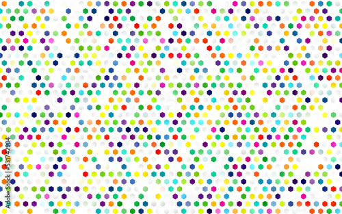 Light Multicolor, Rainbow vector template in hexagonal style.