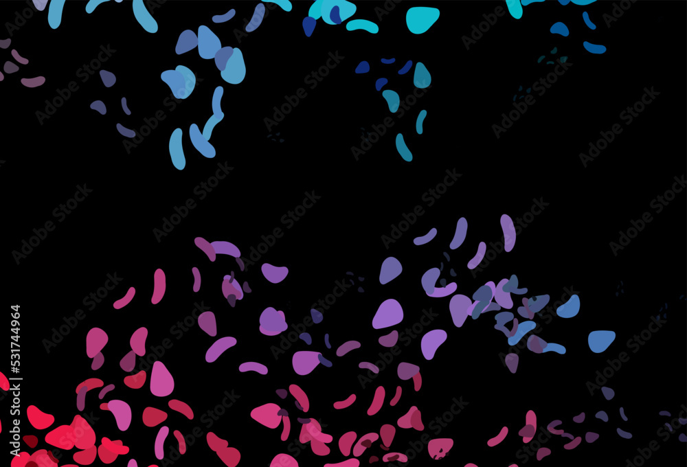Dark Blue, Red vector pattern with chaotic shapes.
