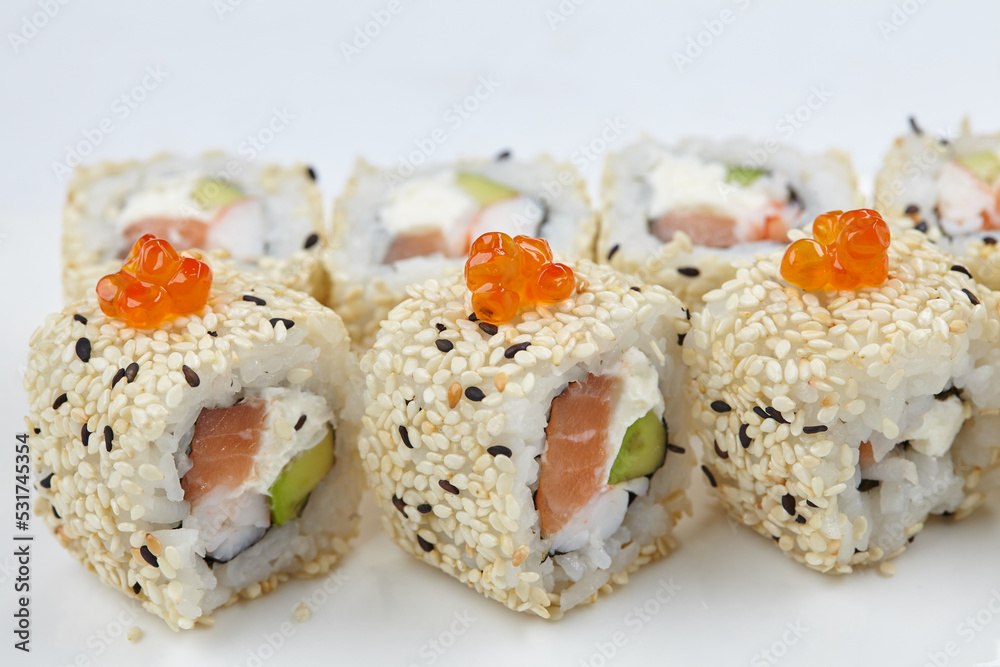 tasty sushi on the white tasty sushi on the white